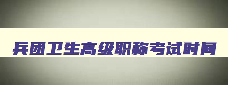 兵团卫生高级职称考试时间,2023年兵团卫生高级职称考试成绩查询