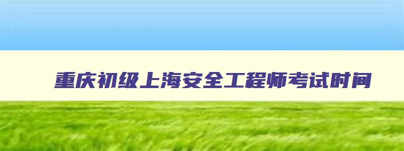 重庆初级上海安全工程师考试时间