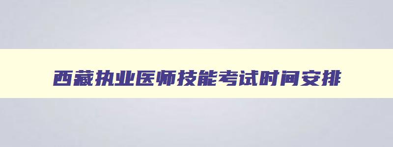 西藏执业医师技能考试时间安排,西藏执业医师技能考试时间