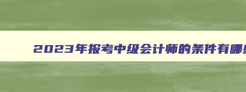 2023年报考中级会计师的条件有哪些