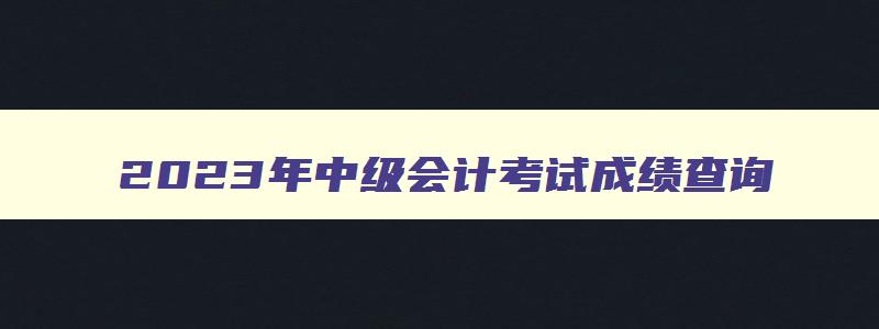 2023年中级会计考试成绩查询,2023中级会计考试成绩查询