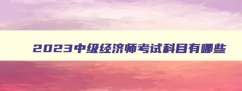 2023中级经济师考试科目有哪些,2023年中级经济师考试科目