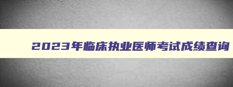 2023年临床执业医师考试成绩查询,2023年临床执业医师成绩查询官网