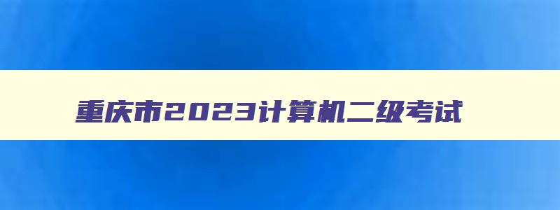 重庆市2023计算机二级考试