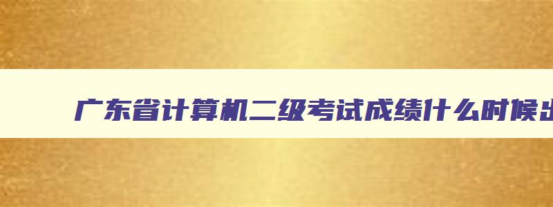 广东省计算机二级考试成绩什么时候出来,广东省计算机二级考试什么时候出成绩