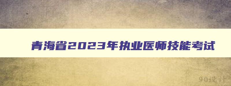 青海省2023年执业医师技能考试