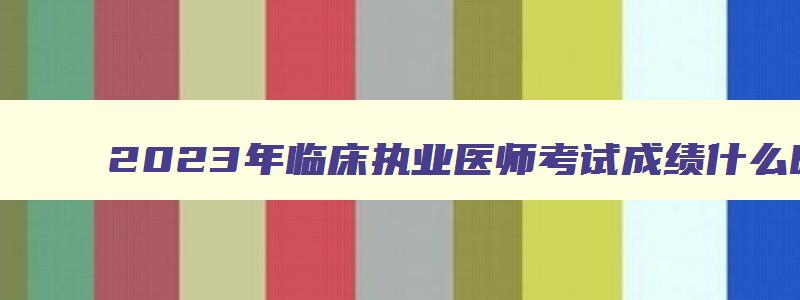 2023年临床执业医师考试成绩什么时候公布的