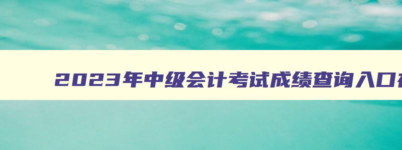 2023年中级会计考试成绩查询入口在哪里查