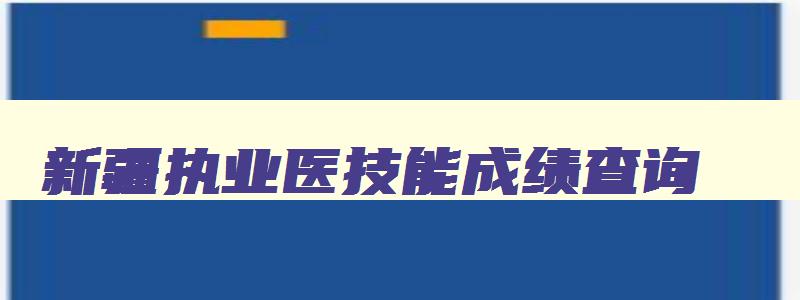 新疆执业医技能成绩查询