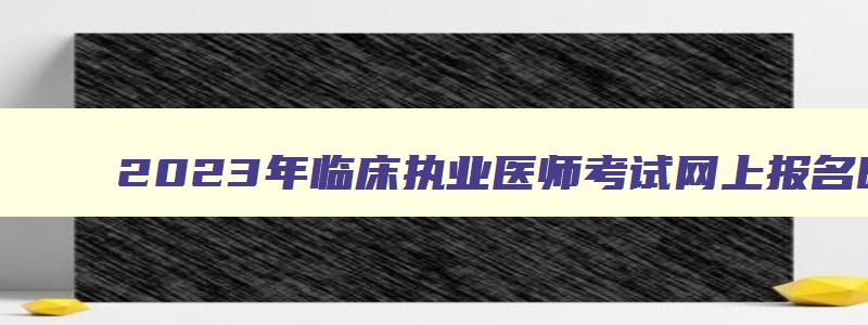 2023年临床执业医师考试网上报名时间