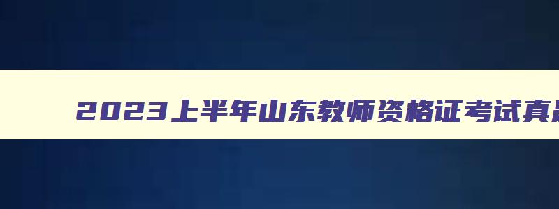 2023上半年山东教师资格证考试真题,2023上半年山东教师资格证