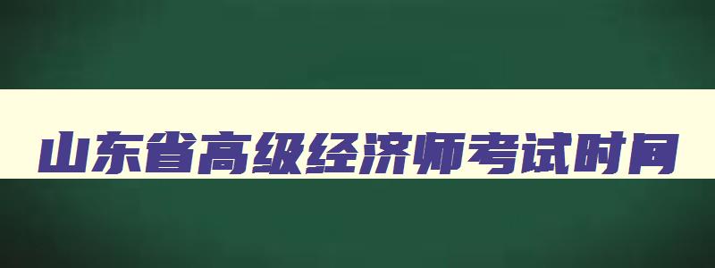 山东省高级经济师考试时间,山东省高级经济师考试地点