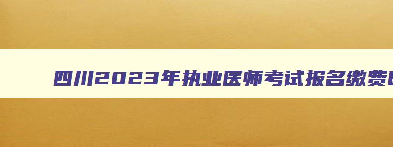 四川2023年执业医师考试报名缴费时间和标准时间