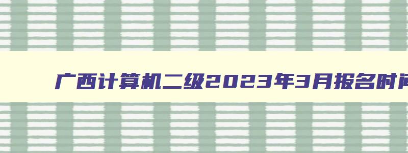广西计算机二级2023年3月报名时间