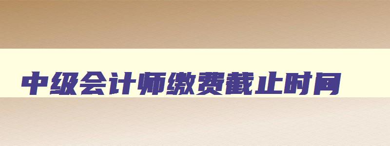 中级会计师缴费截止时间,2023年中级会计考试报名缴费时间