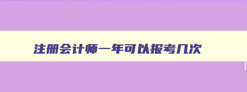 注册会计师一年可以报考几次