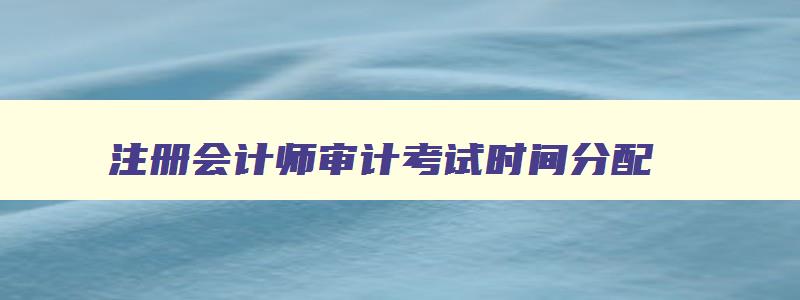 注册会计师审计考试时间分配,注册会计师审计考试