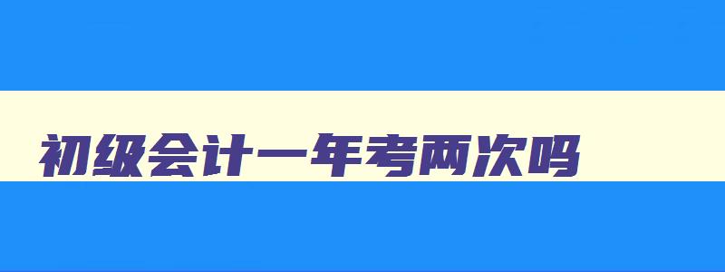 初级会计一年考两次吗,初级会计考试一年举行几次