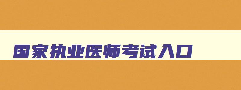 国家执业医师考试入口