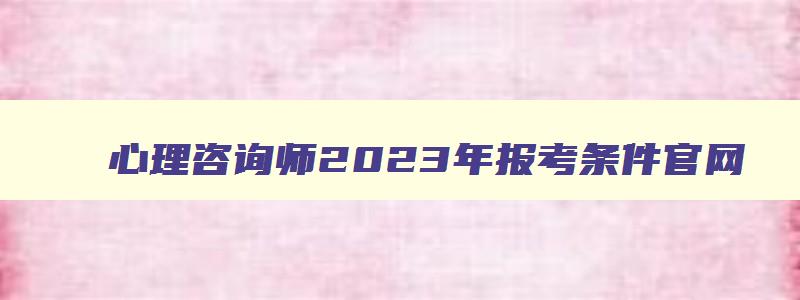 心理咨询师2023年报考条件官网,2023年心理咨询师报考指南