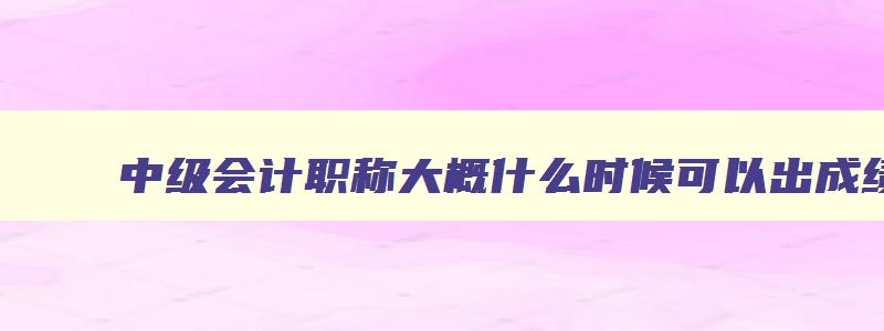 中级会计职称大概什么时候可以出成绩