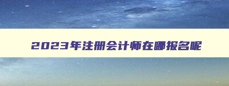 2023年注册会计师在哪报名呢