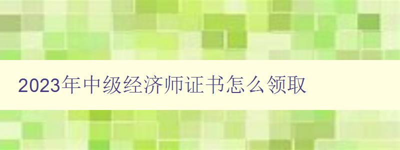 2023年中级经济师证书怎么领取