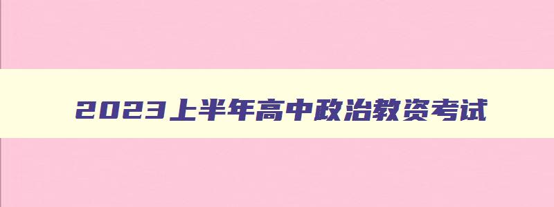 2023上半年高中政治教资考试