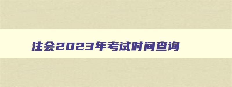 注会2023年考试时间查询,注会2023年考试时间