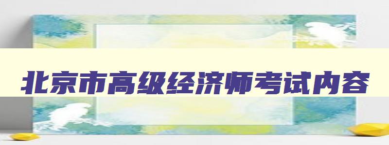 北京市高级经济师考试内容,北京市2023年高级经济师报名