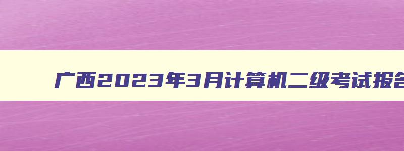 广西2023年3月计算机二级考试报名时间（广西2023年3月计算机二级考试报名时间）