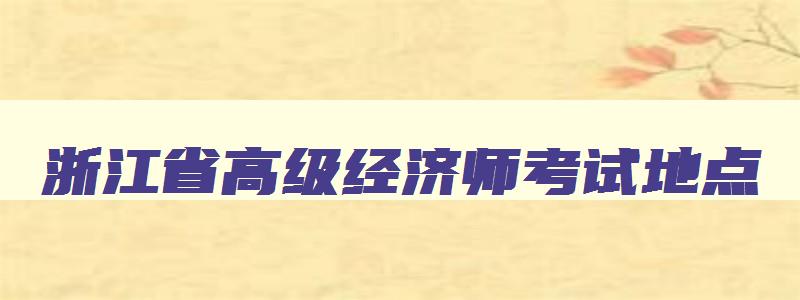 浙江省高级经济师考试地点