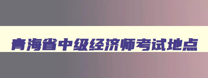 青海省中级经济师考试地点,青海中级经济师考试取消了吗