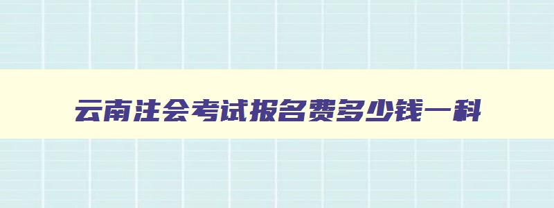 云南注会考试报名费多少钱一科,云南注会考试时间2023年