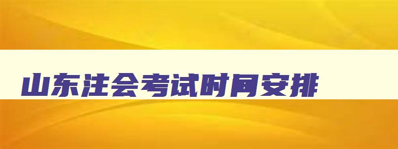 山东注会考试时间安排,山东注会考试时间2023年