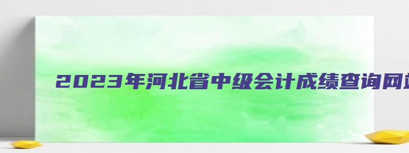 2023年河北省中级会计成绩查询网站：财政部官网（河北2023中级会计考试成绩查询）