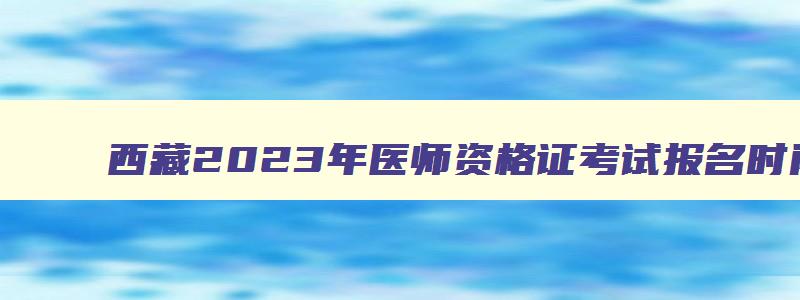 西藏2023年医师资格证考试报名时间