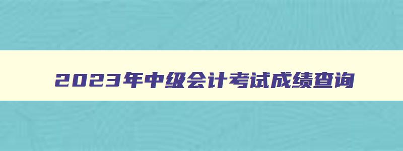 2023年中级会计考试成绩查询