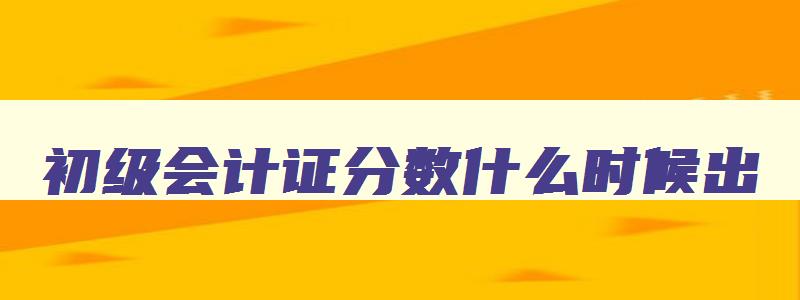 初级会计证分数什么时候出,初级会计分数什么时候公布2023年