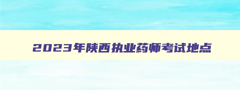 2023年陕西执业药师考试地点