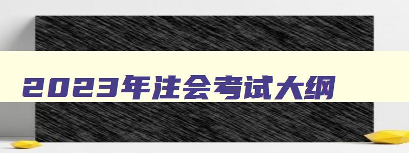 2023年注会考试大纲,2023年注会