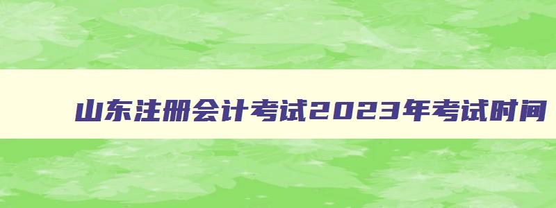 山东注册会计考试2023年考试时间,山东注会考试时间2023年