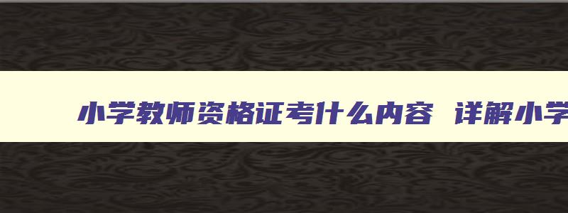 小学教师资格证考什么内容