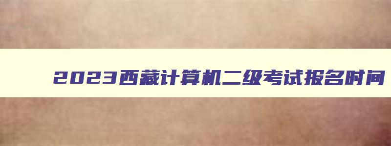 2023西藏计算机二级考试报名时间,西藏自治区计算机二级考试时间