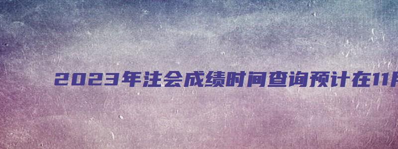 2023年注会成绩时间查询预计在11月（202o年注会公布成绩）