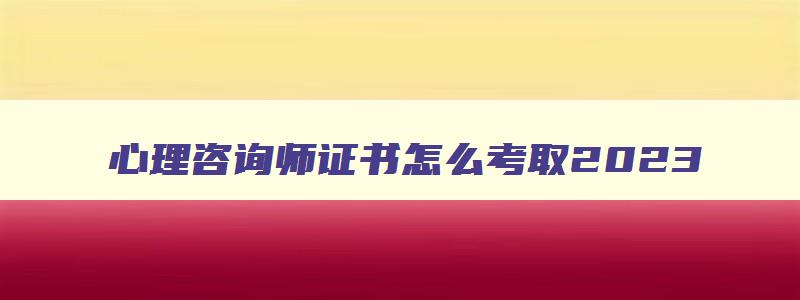 心理咨询师证书怎么考取2023,报考健康管理师证多少钱