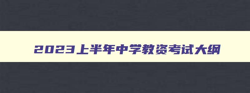 2023上半年中学教资考试大纲