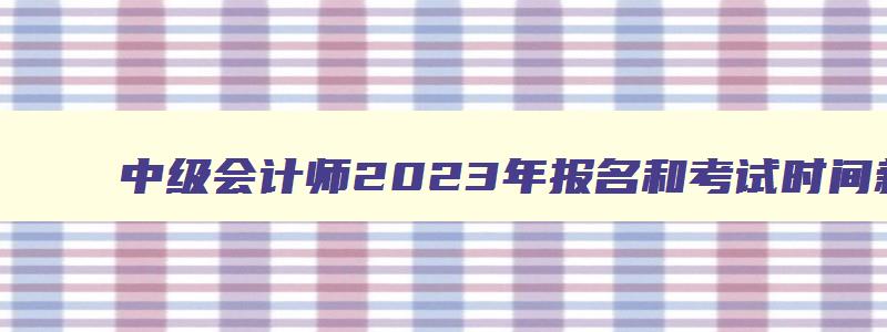 中级会计师2023年报名和考试时间新疆