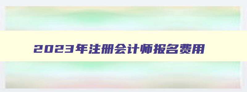 2023年注册会计师报名费用,2023年注册会计师报名网站