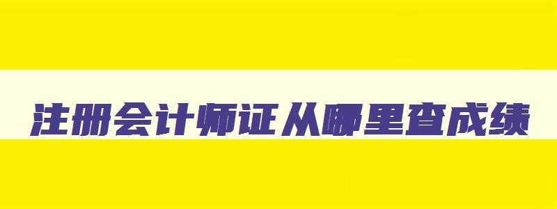 注册会计师证从哪里查成绩,注册会计师证从哪里查